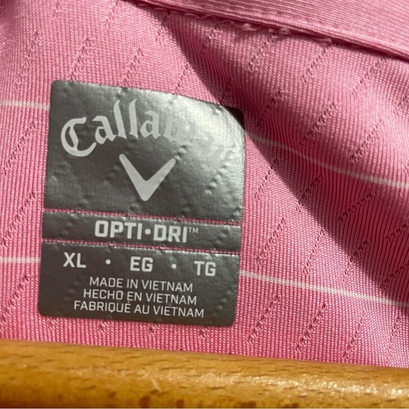 Callaway Opti-Dri Polo Golf Performance Short Sleeve Pink Mens XL - Picture 8 of 13